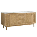 James Martin Laurent 72" Dual Mount Double Bathroom Vanity, Light Natural Oak