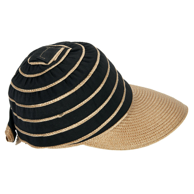 Women's Ribbon Bow Accented Polyester Braid Large Brim Sun Hat
