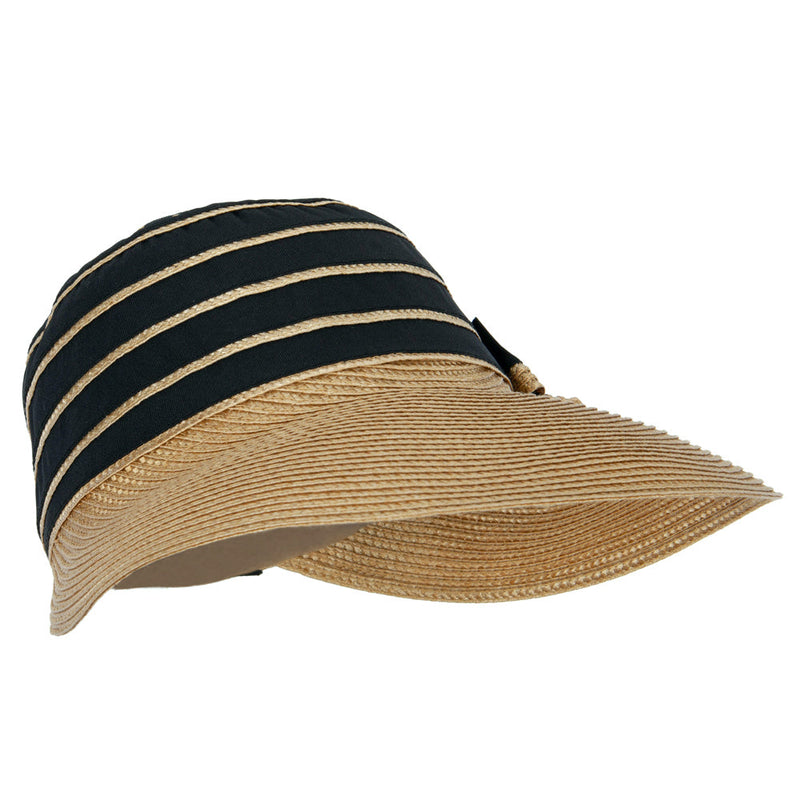 Women's Ribbon Bow Accented Polyester Braid Large Brim Sun Hat