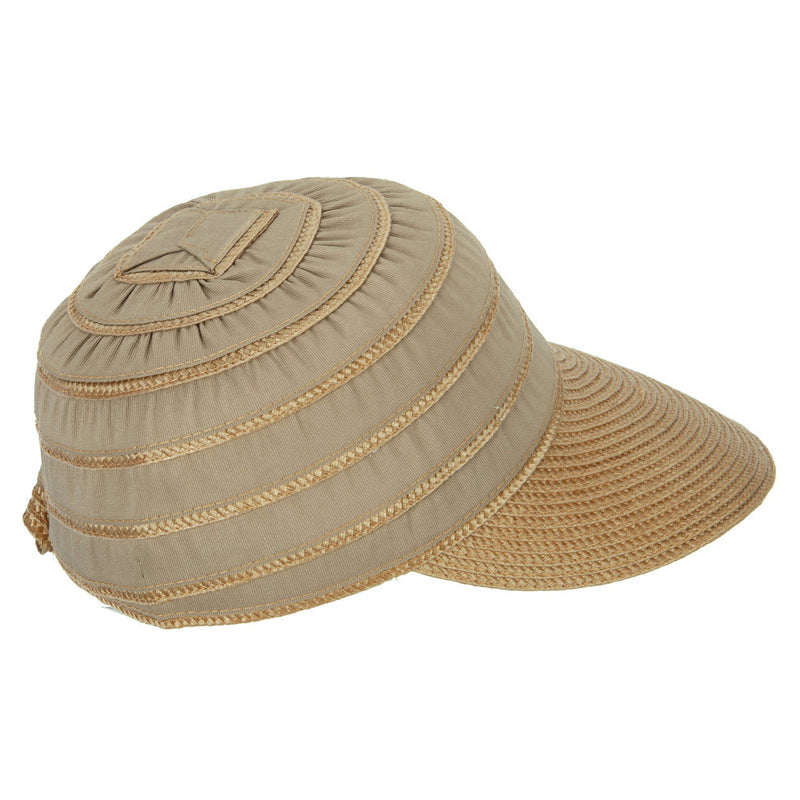 Women's Ribbon Bow Accented Polyester Braid Large Brim Sun Hat