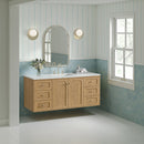 James Martin Laurent 60" Dual Mount Single Bathroom Vanity, Light Natural Oak