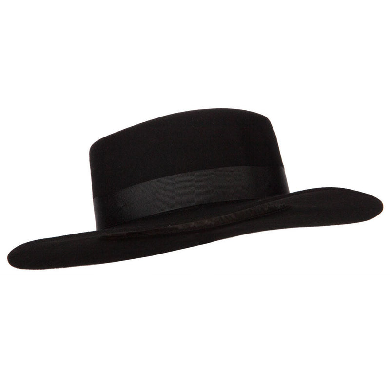 Women's Wool Felt Wide Satin Ribbon Trim Bolero Fedora Hat