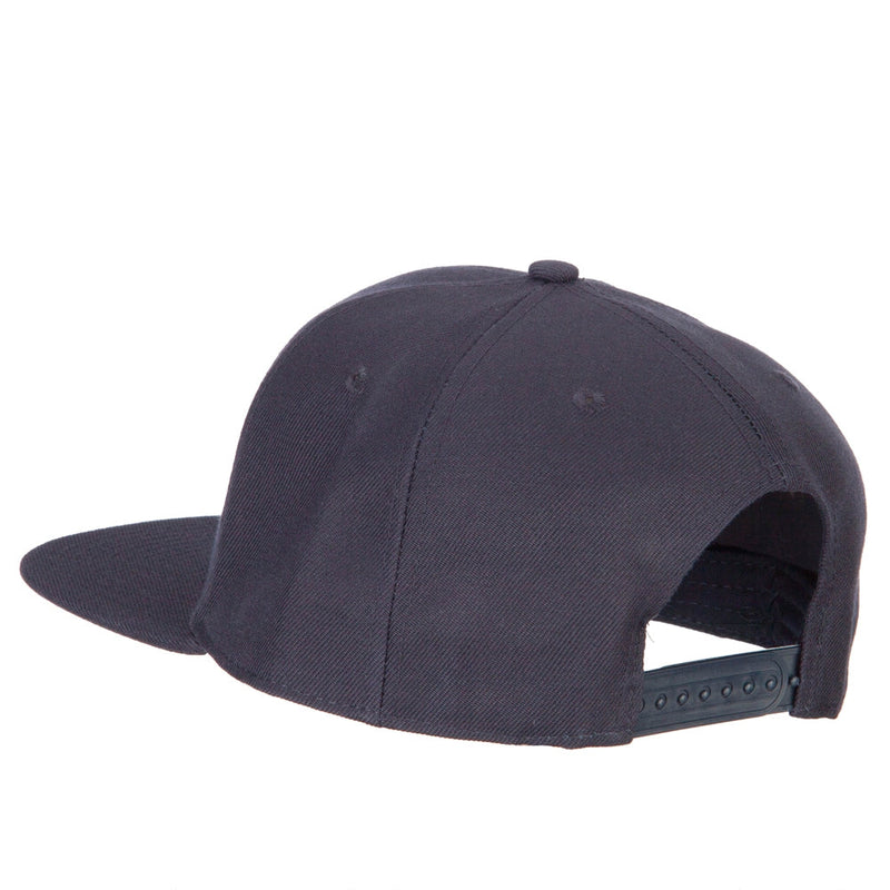 Wool Blend Flat Bill Snapback Cap