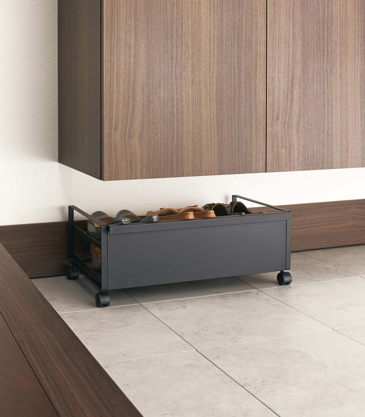 Rolling Shoe Rack (9" H)  - Steel, photo 7 of 8