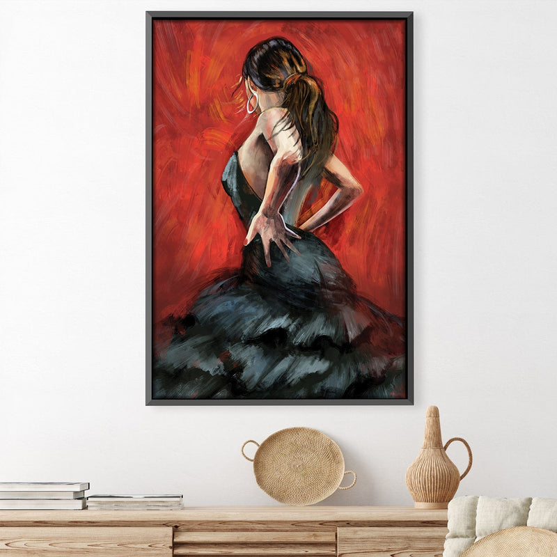 Woman in Black Canvas