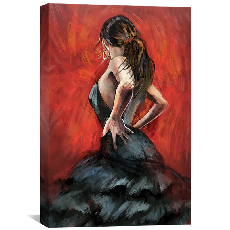 Woman in Black Canvas