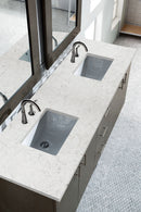 James Martin Metropolitan 72" Dual Mount Double Bathroom Vanity, Silver Oak