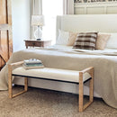 Woven Rattan Wooden Bench by Decor Steals