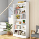 72" Tall Wood Bookcase, 5-Tier Bookshelf Open Shelves
