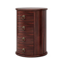 Wood End Table, Round Side Table With 4 Drawers(No Assembly Required)