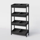 Wood Fruit Vegetable Storage Rack Stand, 4-Tier Storage Organizer