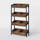 Wood Fruit Vegetable Storage Rack Stand, 4-Tier Storage Organizer