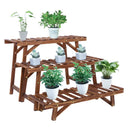 GobekUsa 3 Tier Wood Ladder Plant Stand