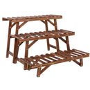 GobekUsa 3 Tier Wood Ladder Plant Stand