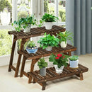 GobekUsa 3 Tier Wood Ladder Plant Stand