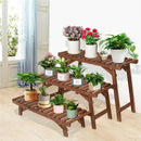 GobekUsa 3 Tier Wood Ladder Plant Stand