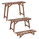 GobekUsa 3 Tier Wood Ladder Plant Stand