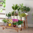 GobekUsa 3 Tier Wood Ladder Plant Stand