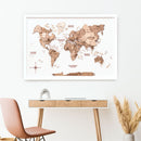 3D Wooden Panel World Map Terra