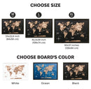 3D Wooden Panel World Map Terra