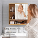 GobekUsa Wood Medicine Cabinet with Mirror and Storage