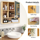 GobekUsa Wood Medicine Cabinet with Mirror and Storage