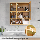 GobekUsa Wood Medicine Cabinet with Mirror and Storage