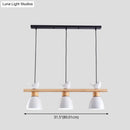 GobekUsa Wood & Metal Macaron Bowl Pendant Light with 3 Lights for Island, Electric Socket