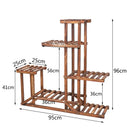 GobekUsa 6-Tier Wood Plant Stand Shelf for Indoor/Outdoor Gardens