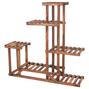 GobekUsa 6-Tier Wood Plant Stand Shelf for Indoor/Outdoor Gardens