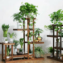 GobekUsa 6-Tier Wood Plant Stand Shelf for Indoor/Outdoor Gardens