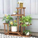 GobekUsa 6-Tier Wood Plant Stand Shelf for Indoor/Outdoor Gardens