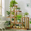 GobekUsa 6-Tier Wood Plant Stand Shelf for Indoor/Outdoor Gardens