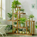 GobekUsa 6-Tier Wood Plant Stand Shelf for Indoor/Outdoor Gardens