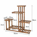 GobekUsa 6-Tier Wood Plant Stand Shelf for Indoor/Outdoor Gardens