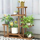 GobekUsa 6-Tier Wood Plant Stand Shelf for Indoor/Outdoor Gardens