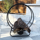 Black Iron Loop Fireplace Log Holder by Decor Steals