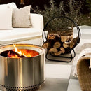 Black Iron Loop Fireplace Log Holder by Decor Steals