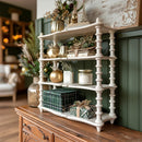 24 Inch White Spindle Wood Shelf by Decor Steals