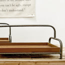 Distressed Iron and Wooden Trays with Handles, Set of 2 by Decor Steals