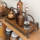 Distressed Iron and Wooden Trays with Handles, Set of 2 by Decor Steals