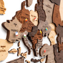 3D Wooden World Map Multicolor (for US only)