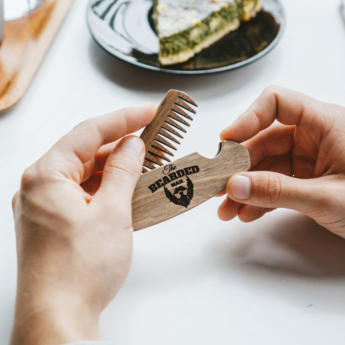 Wooden Beard Comb – Bearded Man, photo 3 of 13