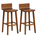 29 Inch Wood Bar Stools Set of 2 with Solid Back and Seat-Walnut by LJGDeals