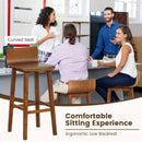 29 Inch Wood Bar Stools Set of 2 with Solid Back and Seat-Walnut by LJGDeals
