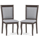 Wood Dining Chairs Set of 2 with Rubber Wood Frame and Padded Seat-Brown by DirectDeals