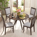 Wood Dining Chairs Set of 2 with Rubber Wood Frame and Padded Seat-Brown by LJGDeals