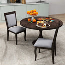 Wood Dining Chairs Set of 2 with Rubber Wood Frame and Padded Seat-Brown by LJGDeals