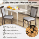 Wood Dining Chairs Set of 2 with Rubber Wood Frame and Padded Seat-Brown by LJGDeals