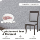 Wood Dining Chairs Set of 2 with Rubber Wood Frame and Padded Seat-Brown by LJGDeals